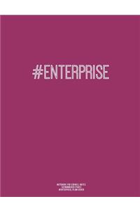 Notebook for Cornell Notes, 120 Numbered Pages, #ENTERPRISE, Plum Cover