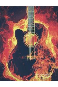 Guitar Fire Music Notebook - Guitar Tab Songwriter Journal