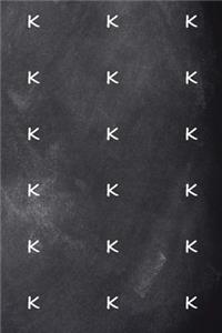 Monogram K Pattern 2019 Weekly Planner Monogram K Chalkboard 134 Pages