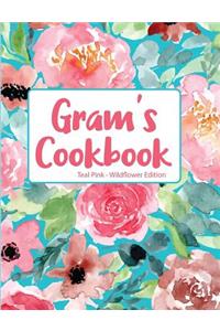 Gram's Cookbook Teal Pink Wildflower Edition