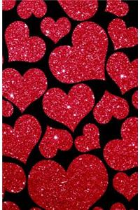 Glitzer Notizbuch Herzen