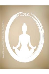 2018 Beautiful Zen Lotus 18 Month Academic Year Monthly Planner