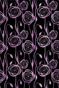 Journal Notebook Scribbly Watercolor Flowers Pattern 4