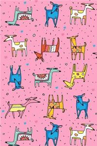 Journal Notebook For Dog Lovers, Happy Dogs Pattern 9