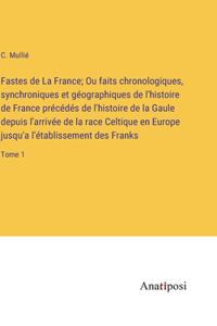 Fastes de La France; Ou faits chronologiques, synchroniques et géographiques de l'histoire de France précédés de l'histoire de la Gaule depuis l'arrivée de la race Celtique en Europe jusqu'a l'établissement des Franks