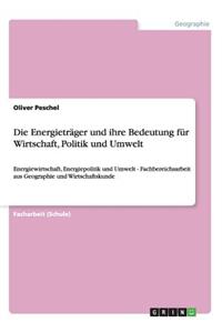 Die Energieträger und ihre Bedeutung für Wirtschaft, Politik und Umwelt