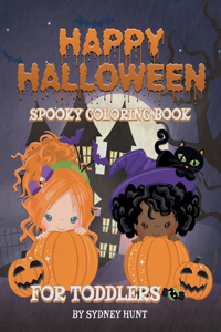 Happy halloween spooky coloring book for toddlers