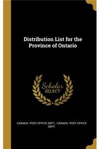 Distribution List for the Province of Ontario