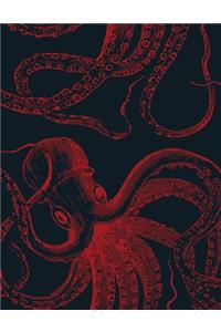 Vintage Octopus Sketchbook Red