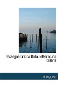 Rassegna Critica Della Letteratura Italiana