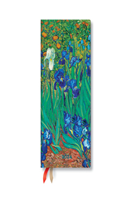 Paperblanks 2024 Van Gogh's Irises 12-Month Slim Horizontal Elastic Band Closure 160 Pg 100 GSM