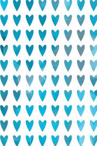 Aqua Blue Watercolor Hearts Notebook 8*10