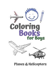 Coloring Books for Boys Planes & Helicopters