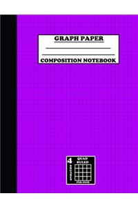Graph Paper Composition Notebook. Quad Ruled-4 Squares Per Inch