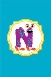 Monster Monogram Journal - Letter N