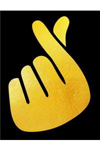 K-POP Finger Sign Saranghae in Yellow on Black