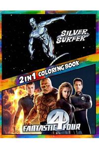 2 in 1 Coloring Book Fantastic Four and Silver Surfer