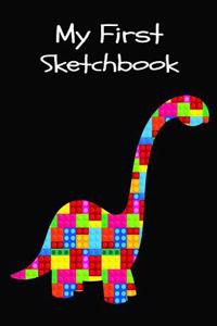 My First Sketchbook: Cute Lego Dinosaur Sketchbook for Boys Young Artists Activity Book Blank Pages for Drawing, Doodling & Sketching Large 8.5x11, 100 Pages