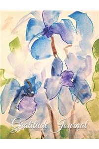 Gratitude Journal - Blue Flowers Watercolor Painting