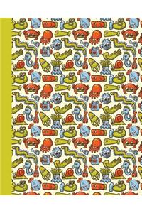 Journal: Sea Creatures (Green) 8x10 - Lined Journal - Writing Journal with Blank Lined Pages