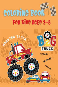 Big Truck Coloring Book For Kids Ages 3-5