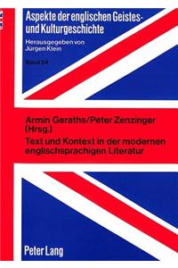 Text und Kontext in der modernen englischsprachigen Literatur