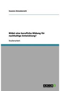 Bildet eine berufliche Bildung für nachhaltige Entwicklung?
