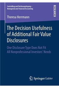 Decision Usefulness of Additional Fair Value Disclosures