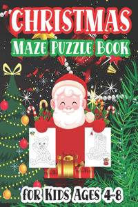Christmas Maze Puzzle Book For Kids Ages 4-8