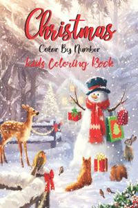 Christmas Color By Number Kids Coloring Book