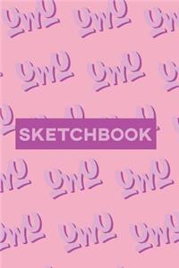 Sketchbook: Uwu Cuteness Overload Purple Pink Typography Meme