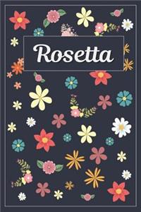 Rosetta: Lined Writing Notebook with Personalized Name 120 Pages 6x9 Flowers