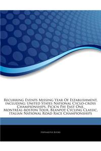 Articles on Recurring Events Missing Year of Establishment, Including