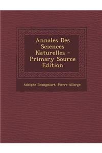 Annales Des Sciences Naturelles