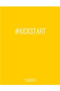 Notebook for Cornell Notes, 120 Numbered Pages, #KICKSTART, Gold Cover