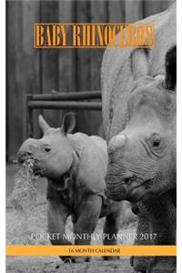 Baby Rhinoceros Pocket Monthly Planner 2017