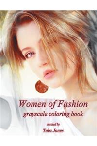 Women of Fashion Grayscale Coloring Book