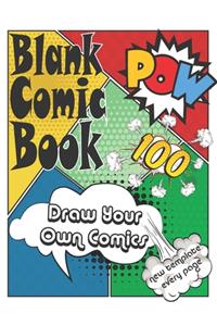 Blank Comic Book Draw Your Own Comics New Template Every Page
