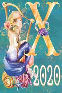 2020 Weekly Planner - Monogram Mermaid Initial 