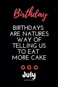 July birthday notebook - Amazing birthday notebook with black cover