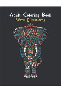 Adult Coloring Book With Elephants.