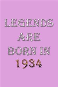 Legends Are Born In 1934 Notebook