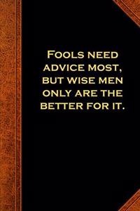2020 Weekly Planner Ben Franklin Quote Fools Advice Vintage Style 134 Pages