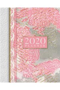 2020 Planner: Ultimate 2020 Agenda And Weekly Planner With Vision Board, Monthly Habit Tracker, Brain Dump, Meeting Agenda And Notes Pages- Grey Swirls On Pastel 