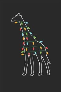 Giraffe with Christmas Lights - Christmas Notebook - Giraffe Diary - Animal Journal - Christmas Gift for Animal Lover