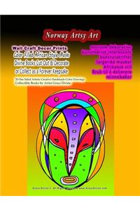 NORWAY morsom dekorative kunstnerisk interessant kunstutskrifter fargerike masker Afrikansk stil Bruk til å dekorere minnebøker