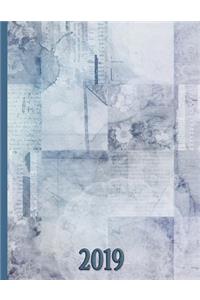 Blue Jean Collage Print with Writing