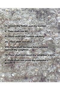 Religious School Composition Book Last Seven Commandments Traditional Stone