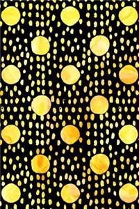 Journal Notebook Watercolor Spots and Dots Yellow