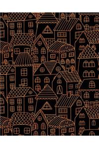 Journal Notebook Cute Houses Pattern 3